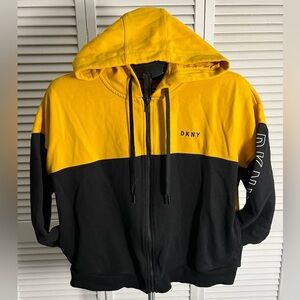 DKNY Women's Two-Tone Hoodie in Yellow and Black